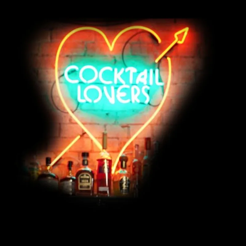 Cocktail Lovers Neon Sign Light Arrow Glass Tube Wall Decor Beer Bar Club Aesthetic Room Eye Catching Lighting Neon Light Anime