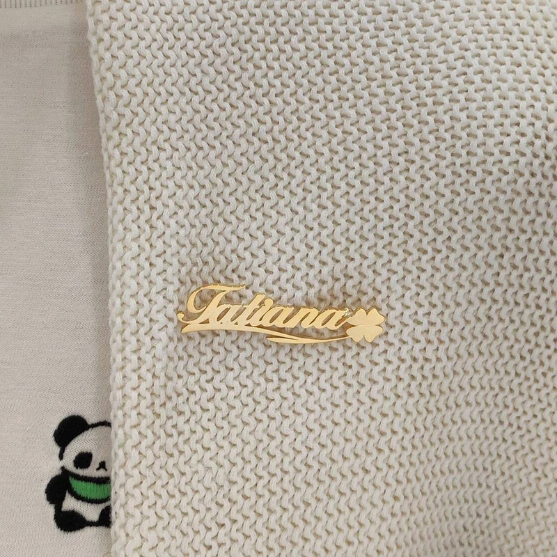 Customized Name Heart Ribbon Brooch Business Suit Buckle Brooch Stainless Steel Jewelry Daily Jewelry Fashion Jewelry For Women