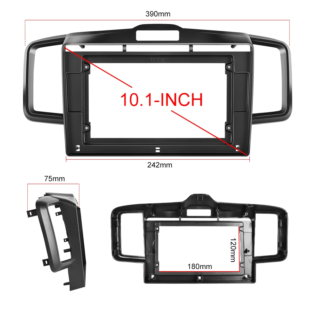 Podofo Wireless Carplay Android Auto Car Radio 4GB+64GB Stereo Multimedia Player 10 Inch GPS For Honda Fit MPV/Freed 2008-2015