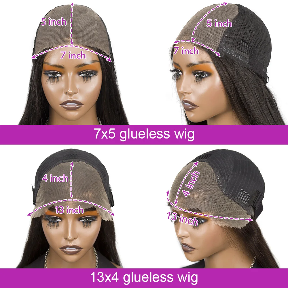 شعر مستعار بوب مموج بالماء للنساء ، شعر بشري بدون غراء ، شعر مجعد عميق منتوف مسبقًا ، شعر برازيلي ، 7x5 ، 13x4