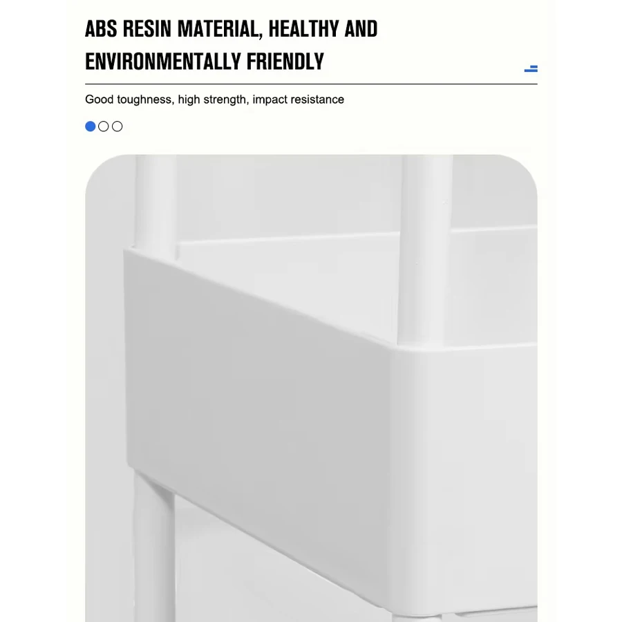 وحدة رفوف مكونة من 5 طبقات، بلاستيك، قابلة للفصل، بعجلات، وحدة رفوف متعددة المستويات للدراسة المنزلية، المطبخ، غرفة المعيشة والحمام - بلاستيك متين، سهل التجميع #5