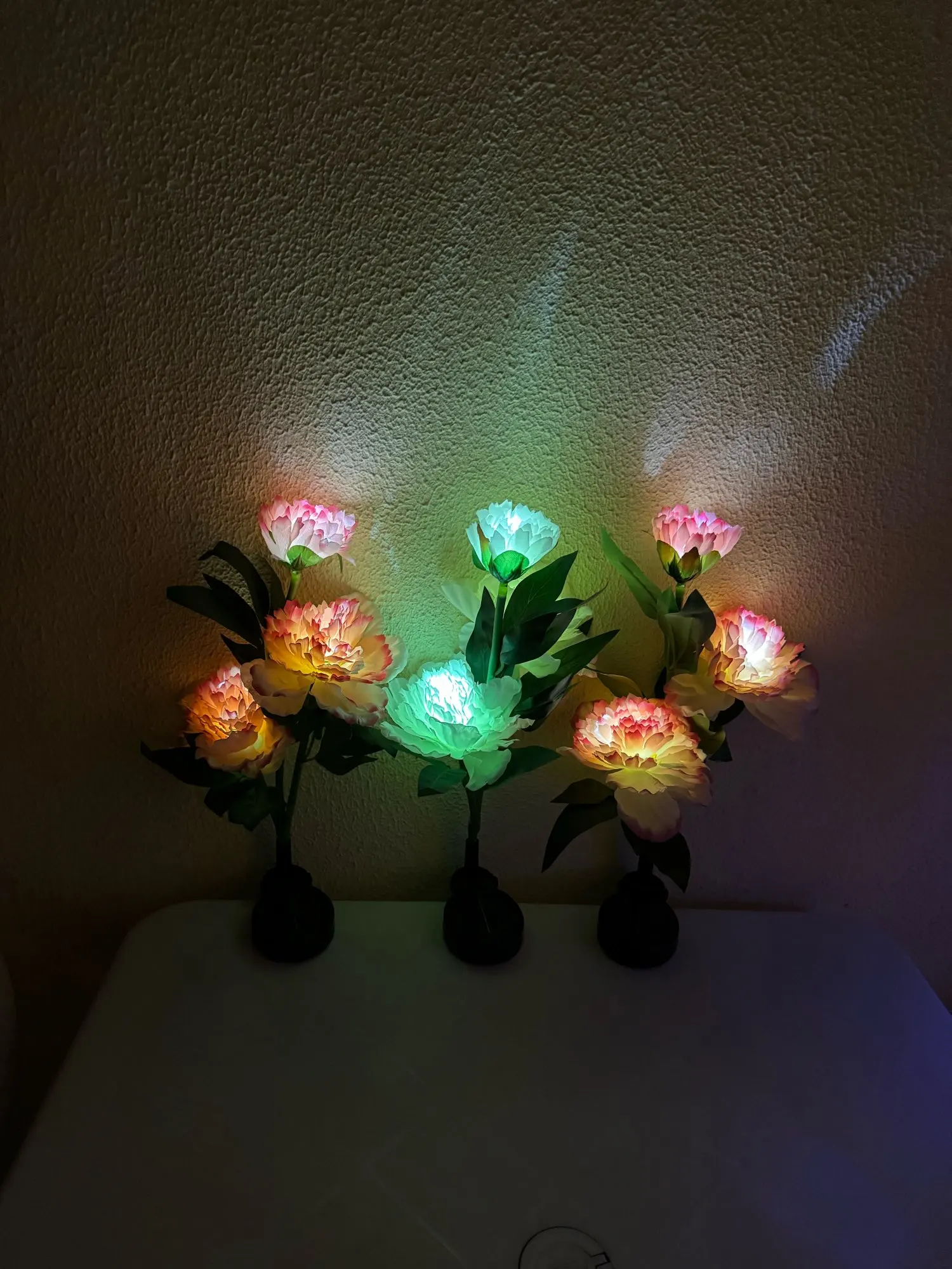 Borne solaire fleurs de pivoine