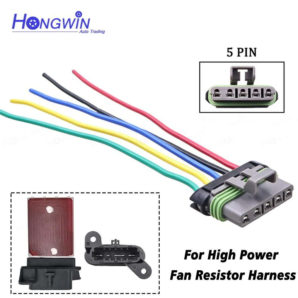 5Pin For High Power Fan Resistor Wire Harness Connector Plug For Chevy Trax 99595KW 95018066 52429971 94560526 15369330 15-8966