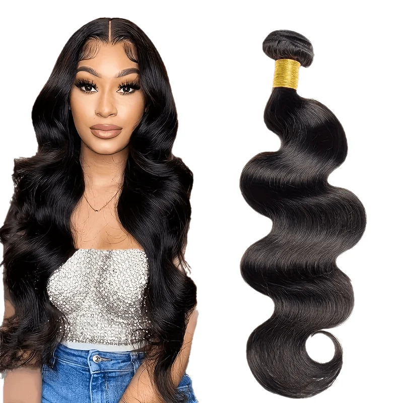 

Alimice 1Pcs Body Wave Human Hair Bundles 8-30 Inch Long Lasting Weave Extensions For Stunning Style and Volume