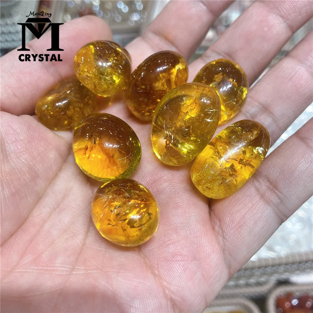 Natural Citrine Tumbled Stones Healing Polished Quartz Crystals Specimen Energy Minerals Gemstone Home Decoration