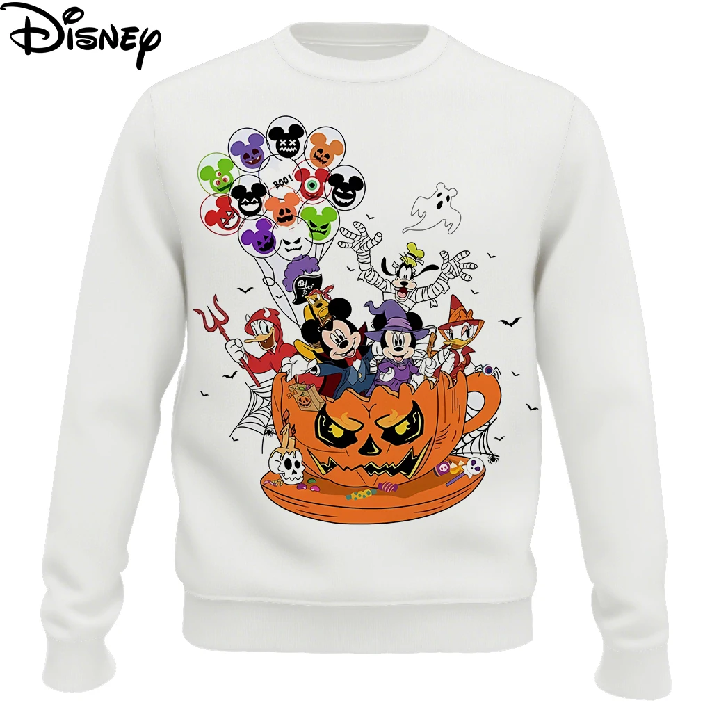

Disney Mickey Mouse Friends Halloween Men's Crew Neck Sweatshirt 2025 New Autumn Winter Women's Kids Daily Casual Sweatshirt