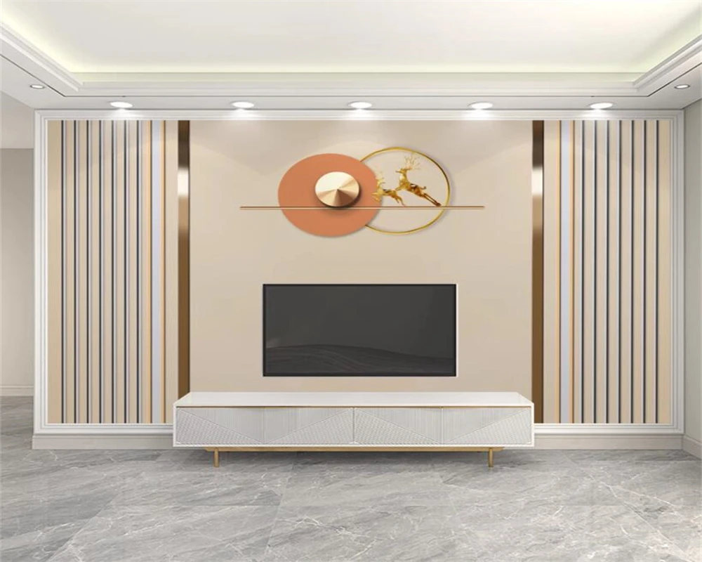 beibehang Customized TV background wall paper, minimalist modern living room decoration, atmospheric TV wallpaper