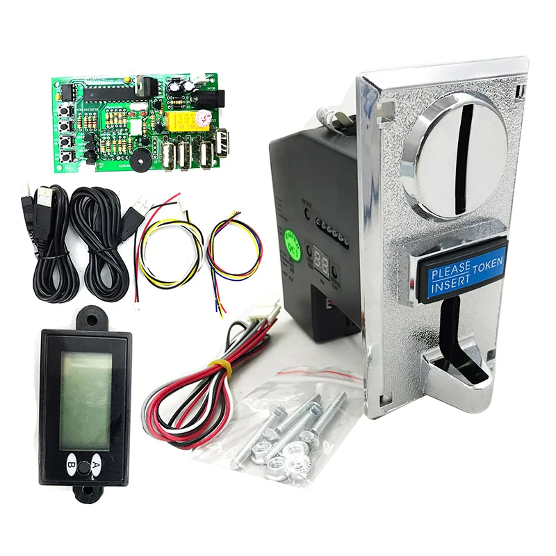 Multi Coin Acceptor Selector With Timer Board and Adapter Coin Operated Time Control Device for Cafe Washing Machine Arcade Kits