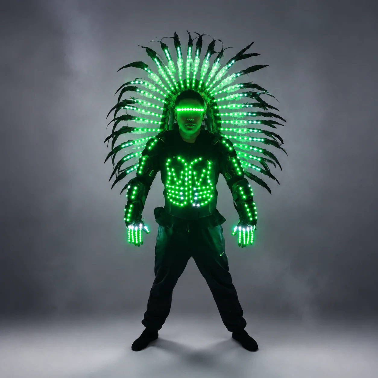 Costume en tricot à LED Shoous Armor Light Up Jacket, Costumes étincelants, Bar imbibé, Dance Team, DS Singer, DJ Nightclub, Full Document