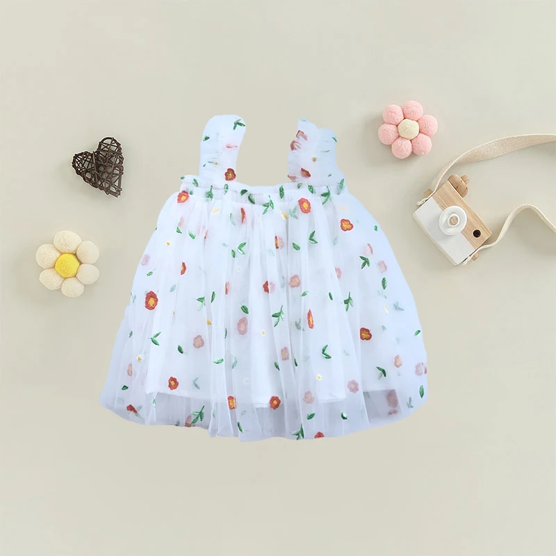 

ma&baby 6M-5Y Toddler Baby Girls Tulle Dress Daisy Floral Sleeveless Birthday Party Baby Dress Casual Clothes Princess Dresses