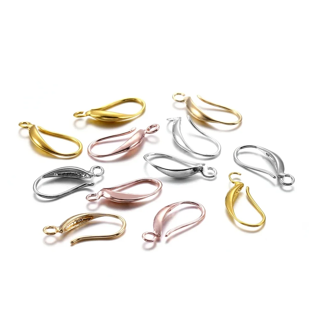 12 sztuk/partia 17*8mm miedź francuskie haczyki na kolczyki Charms kolczyki haczyki zatrzaski DIY do tworzenia biżuterii ustalenia akcesoria dostaw — zdjęcie 2