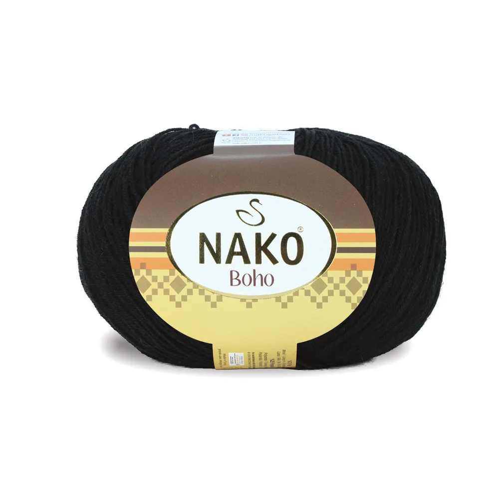 Nako Boho Klasik Wool Hand Knitting Yarn, 100 Grams 400 Meters, 14 Colors, Polyamide, Rope, Socks, Booties, Sweaters, Scarves, Berets, Accessories, Summer, Spring, Winter, Autumn - MADE IN TURKEY