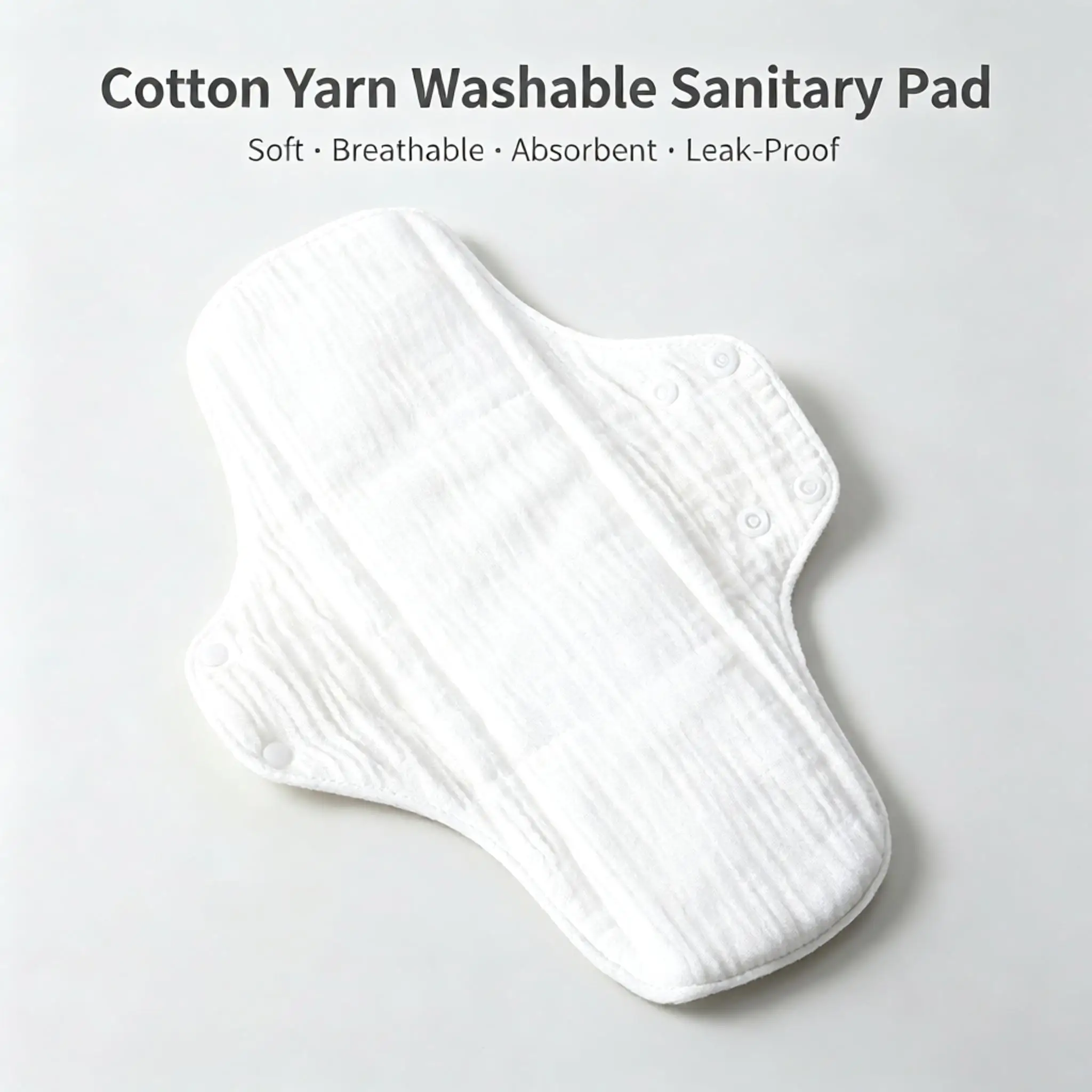 5Pcs Cotton Gauze Cloth Washable Reusable Sanitary Pads Set Soft Absorbent Menstrual Pads Breathable Leakproof For Postpartum