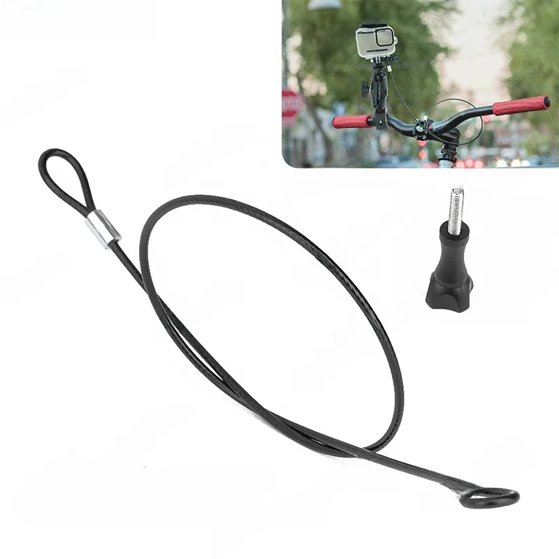 Sangle de sécurité en fil d'acier, lanière d'attache en acier inoxydable, main de poignet pour GoPro 13 12 11 10 9 8 Insta 360 X5 X4 DJI Action 5