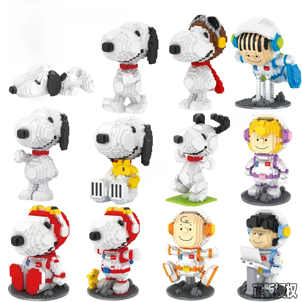 HSANHE – figurines d'action Snoopy, blocs de construction Kawaii, Micro briques Daimond, bricolage, jouets à assembler, cadeaux pour enfants, nouvelle collection