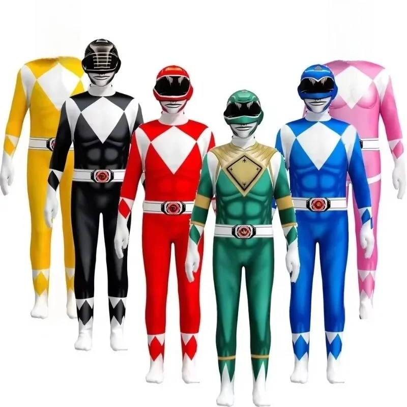 Volwassen Samurai Sentai Shinkenger Rangers Kostuum Volwassen Superheld Cosplay Halloween Verjaardagsfeestje Jumpsuit Zentai Pak - afbeelding 2