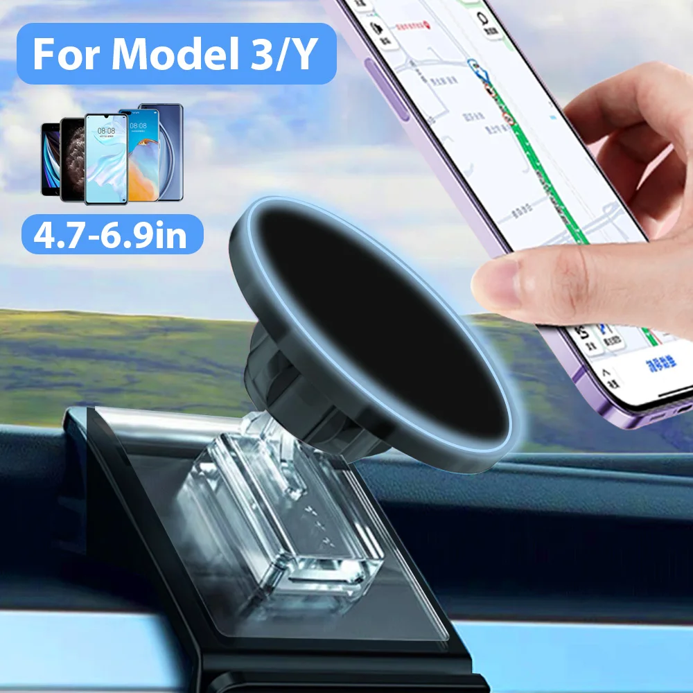 Mobile Phone Holder Base For Tesla Model 3 /Model X Universal Phone Magnetic Mount Support GPS Support  Car Interior Accessories