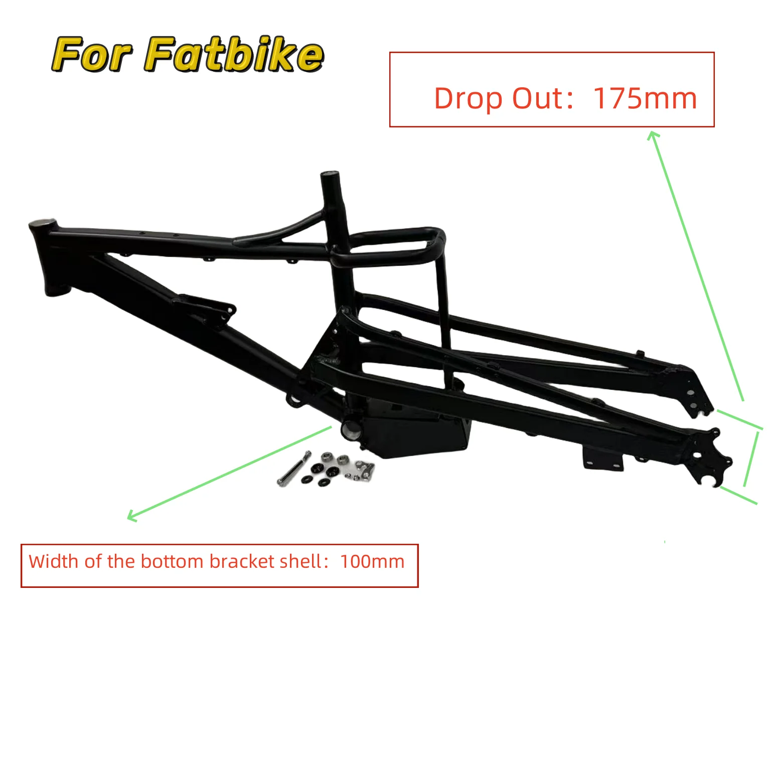 Our Exclusive Customized Mustang Mountain Frame With Suspension with 175mm dropout for fatbike