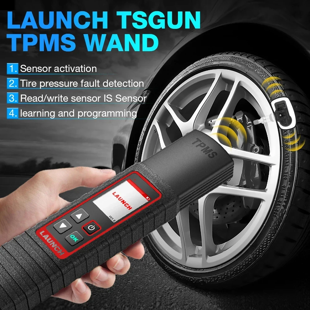 Launch X431 TSGUN TPMS RF 센서 X-431 TSGUN 자동차 타이어 압력 센서 감지기 프로그래밍 진단 도구, 315/433 MHZ 2in 1