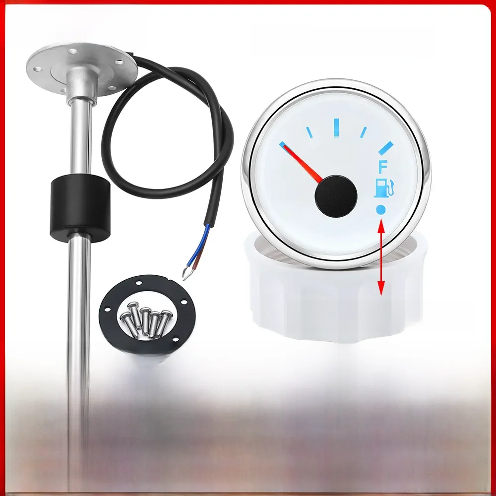 52mm Fuel Level Gauge + Fuel Level Sensor 240-33ohm With 7 Color Backlight 12V~24V For Car Digital Fuel Gauge Boat customized