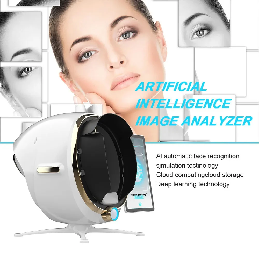 Máquina analizadora de piel 3D portátil, 13,5 pulgadas/21,5 pulgadas, inteligencia artificial, imagen mágica, escáner Facial, cuidado, Anaylsing, prueba de cámara Facial