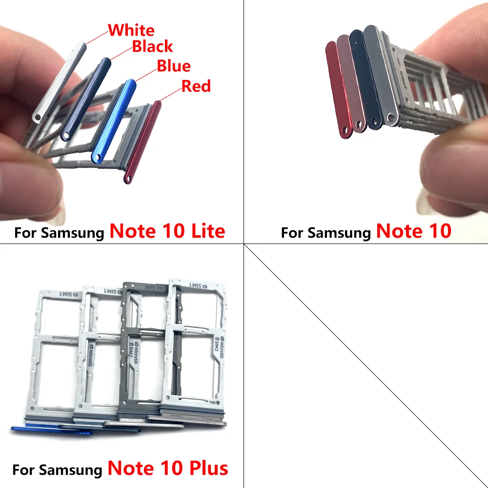 Bandeja de ranura para tarjeta SIM para Samsung Note 10 Plus Lite, soporte para lector Micro SD, adaptador de enchufe de tarjeta Sim, piezas de