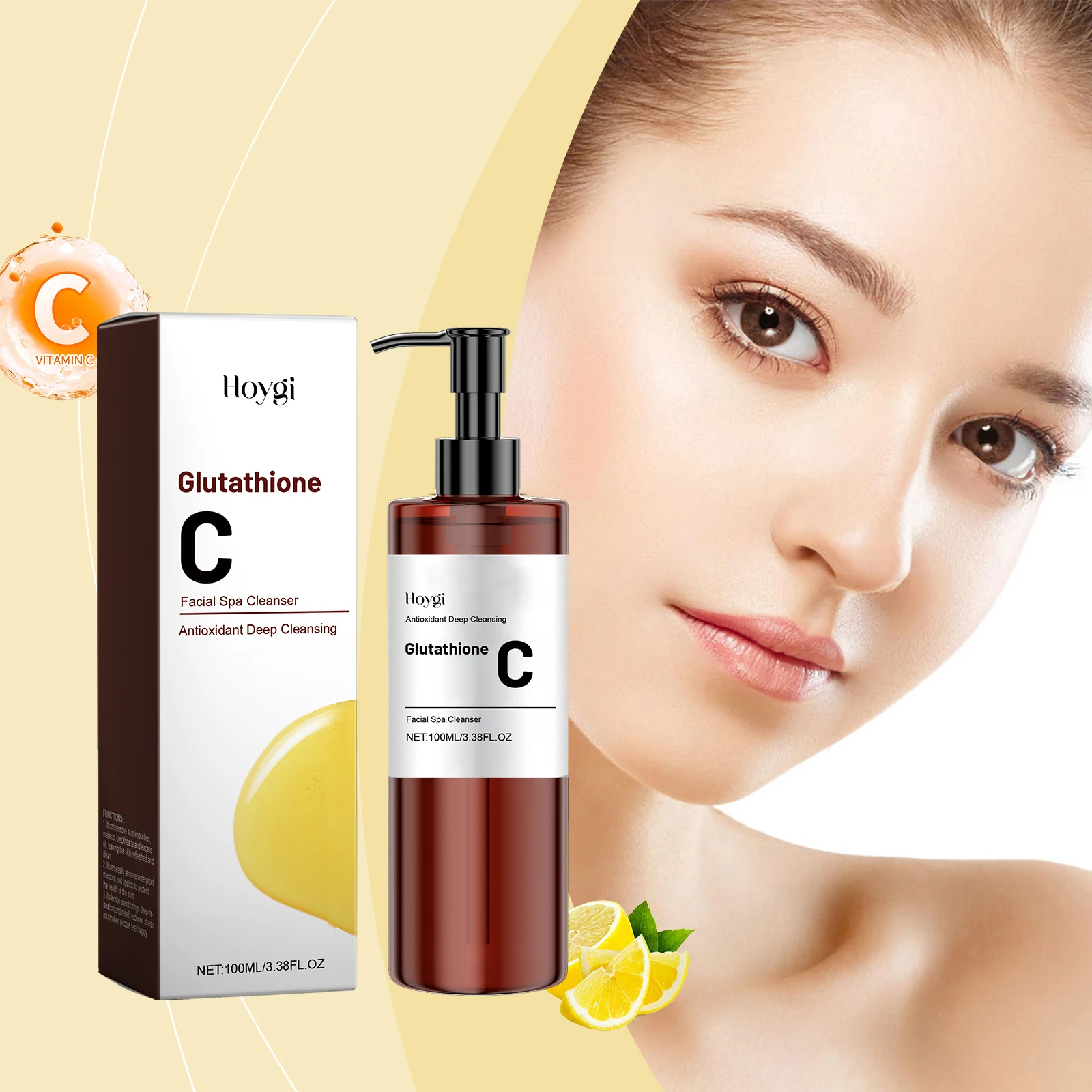 

Hoygi 100ml Vitamin C Cleansing Oil Makeup Remover Clean Pores Dirt Refreshing Face Soothing Moisturizing Makeup Cleansing Oil
