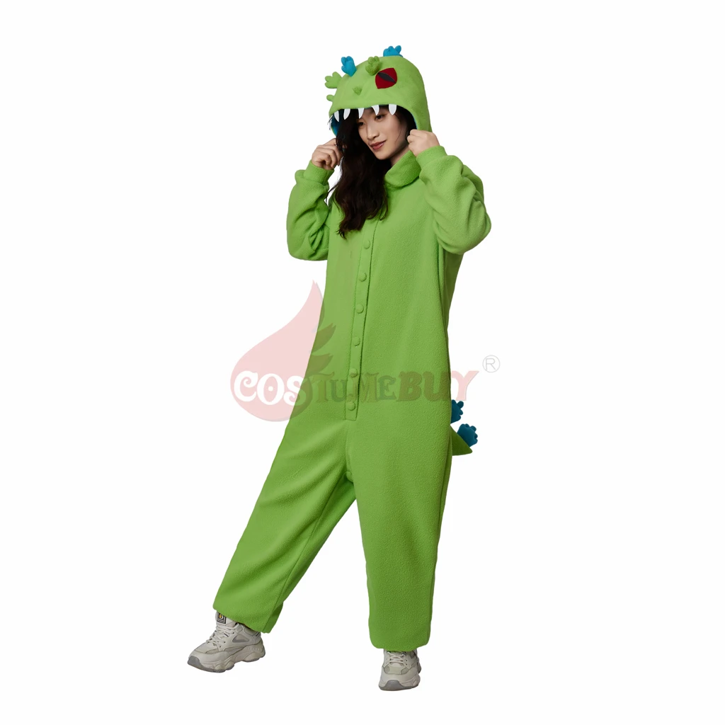 Costumebuy Neue Erwachsene Grün Dinosaurier Onesie Pyjamas Unisex Lose Strickjacke Top Nachtwäsche Cartoon Tier Cosplay Nachtwäsche Hallowee