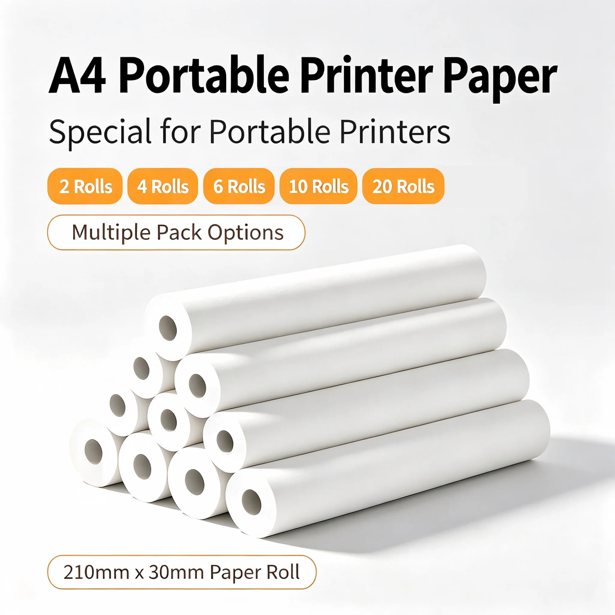 A4 Thermal Paper Printing Paper 210*30mm Thermal Printing Paper 210x30mm A4 Wireless Bluetooth Thermal Printer Fax Machine Paper