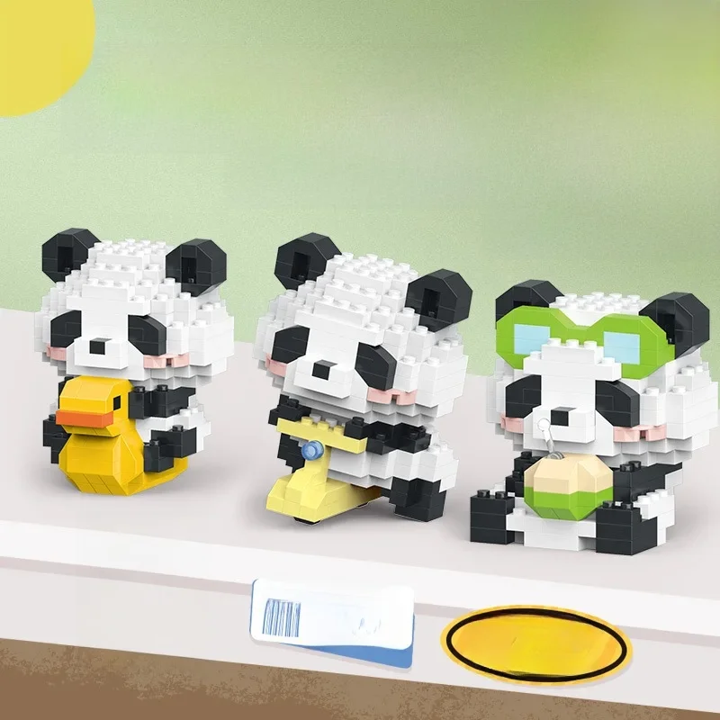 Chińska Panda Mini klocki zestaw konstrukcyjny blok zwierzęta Model montaż cegły DIY dekoracje do domu zabawki dla dziewczynek prezenty — zdjęcie 2