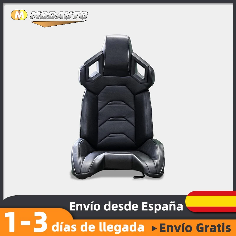 M MODAUTO Europe S.L. Car Accessories Car Seat Cockpit Playseat Semi-Basketball Adjustable Semi-Basketball Future Leather Rails Included Universal Video Game Car Driving Simulator N795 Co-pilot