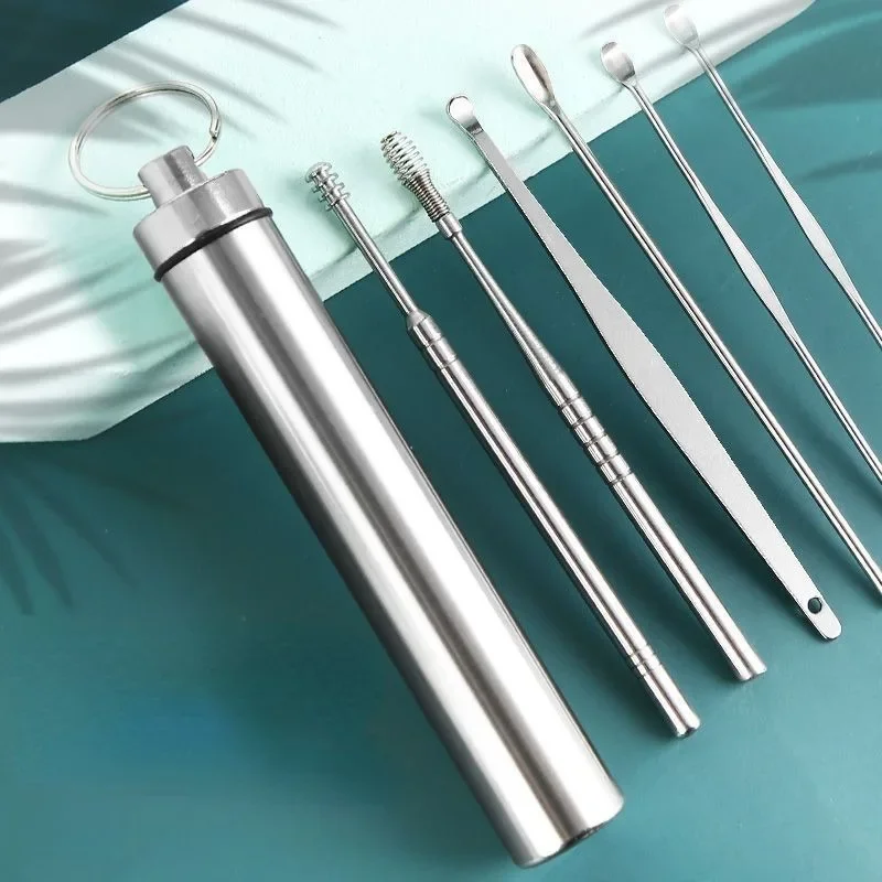 Nettoyant pour les oreilles, dissolvant de cire d'oreille, Kit de nettoyage, cueilleur de cérumen, Curette, cuillère, outil d'élimination des soins des oreilles pour bébés et adultes