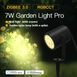 GLEDOPTO Zigbee 3,0 Smart Neue Garten Spike Lampe 7W FÜHRTE Wand Licht Knuckle Mount Für Grassplot Außen Dach Rasen hof Partei