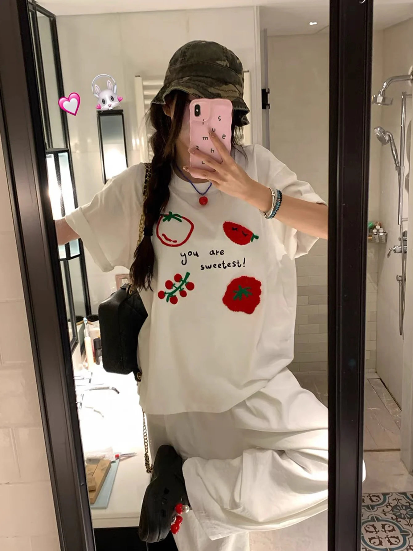 

Women'S Casual Summer T-Shirt with Cute Fruit Vegetable Print Loose Round Neck Short Sleeve Relaxed Style Comfortable Tops