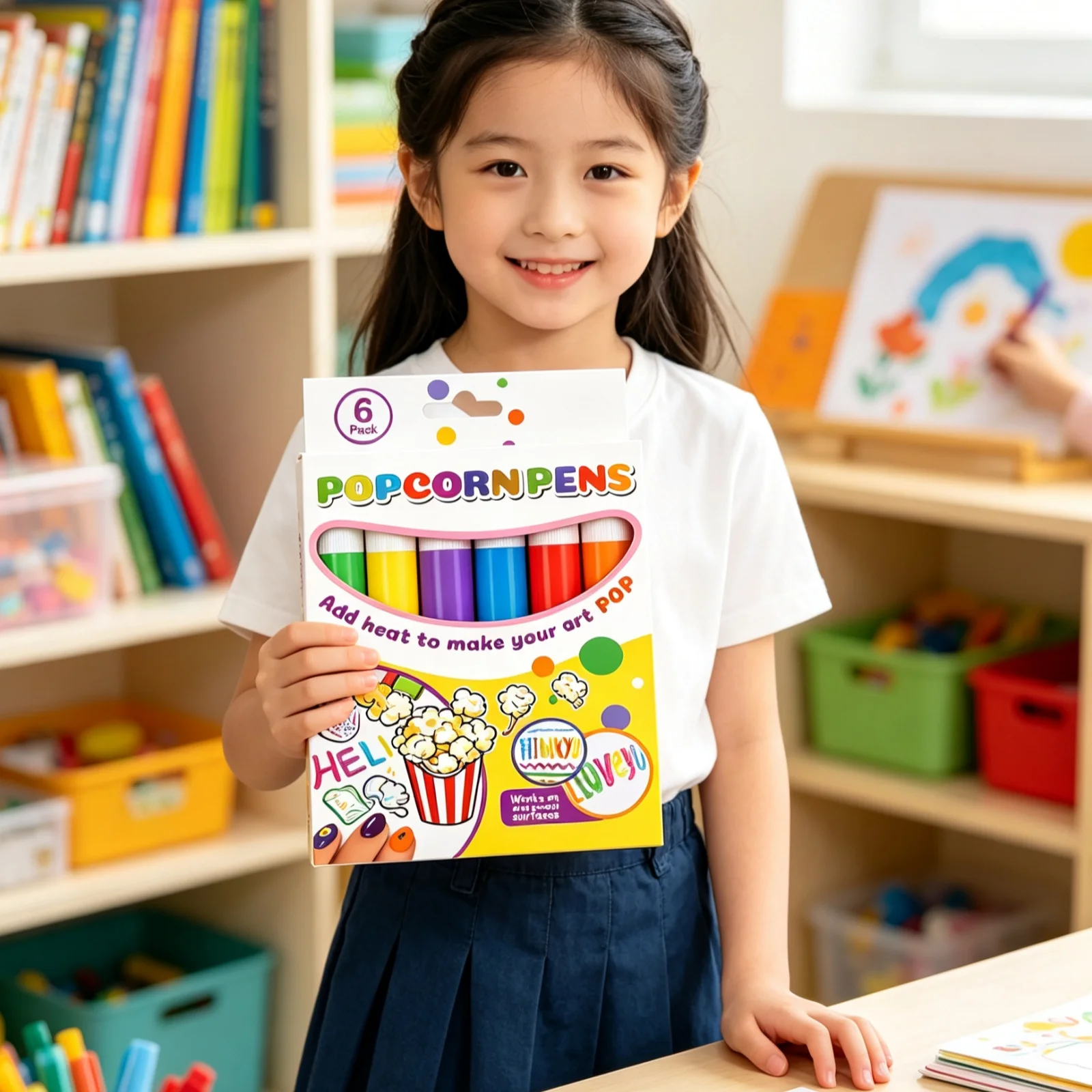 Popcorn Pens Smoothing Ink Non Smudge Pigment Anti Fading High Saturation Color Creative Drawing Easy Carry Handmade Paint Pen