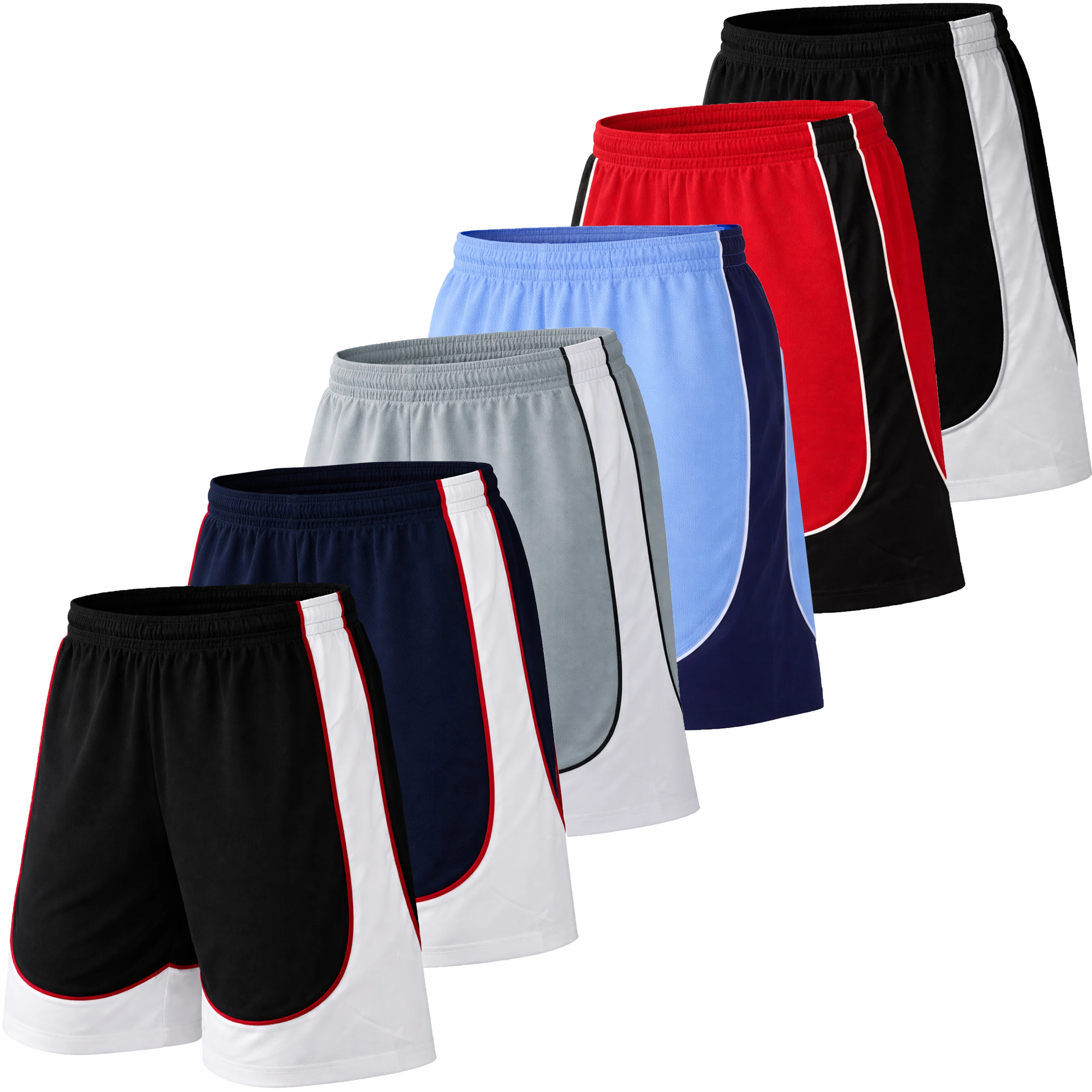 

Men's 5-Pack Lightweight Breathable Moisture Wicking Mesh Shorts