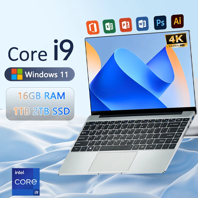 Portátil 2026 con Intel Core i9-8950hk, Windows 11 Pro, Pantalla HD de 14.1 Pulgadas, 16GB de RAM, 1TB/2TB SSD