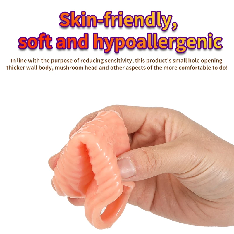 Male Realistic Penis Sleeve Extender Cock Sleeve Dick Enlargement Delay Ejaculation Cock Ring Reusable Condom Sex Toys For Men