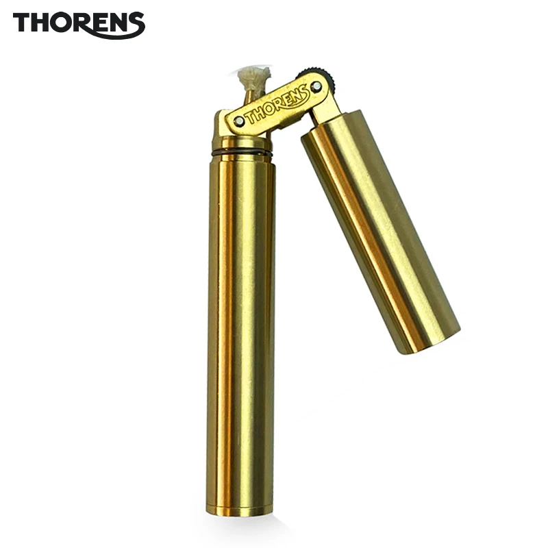 THORENS Mini Vintage Wheel Brass Kerosene Lighter, Creative Nunchaku, Unique Gift for Boyfriend, Husband, Father