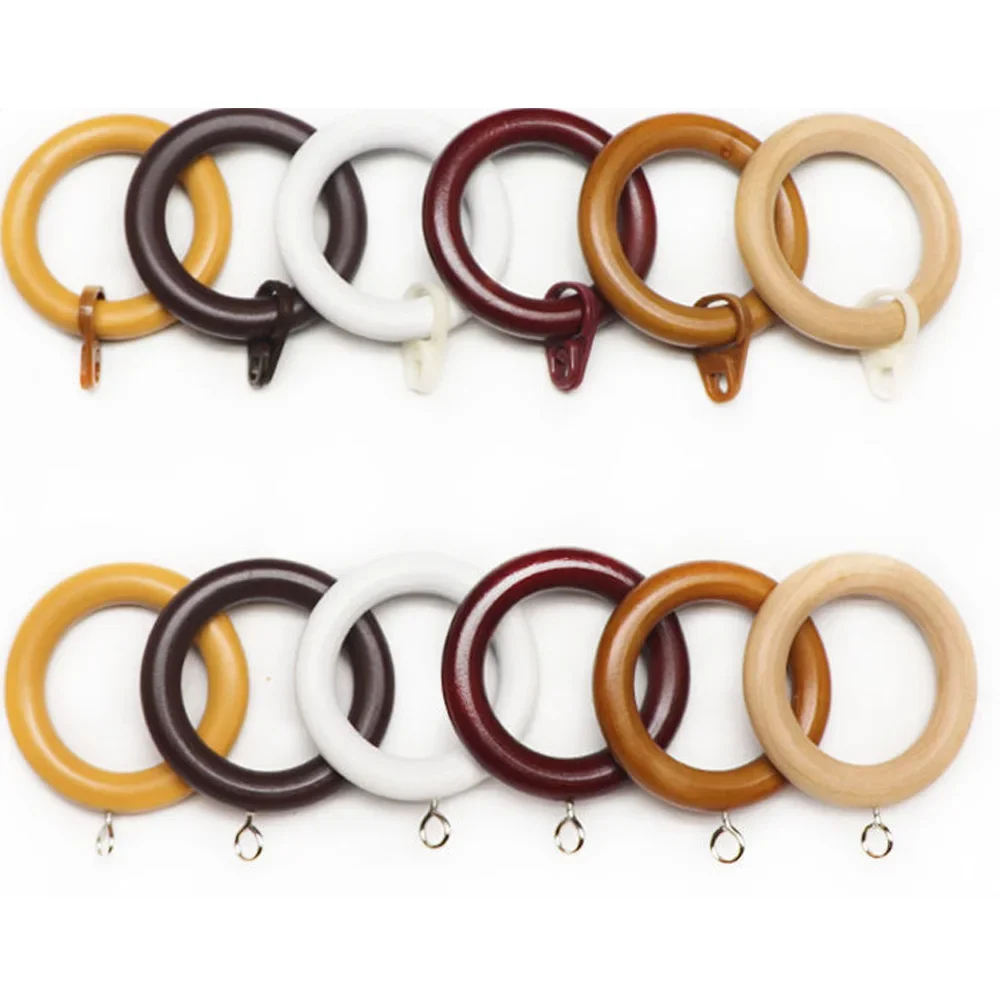 1 dozijn houten gordijn decoratieve houten ring met afneembare clip of geschroefd
