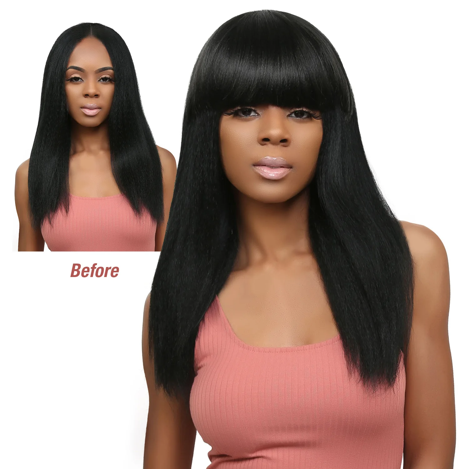 Poni Rambut Sintetis Instan Glitz Sweet Bangs China Bang