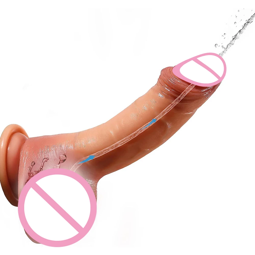 Realistic Squirting Penis Ejaculating Big Cock Suction Cup Soft Dildo Penetration-Anal Women G-Spot Adult Toys for Women Couple