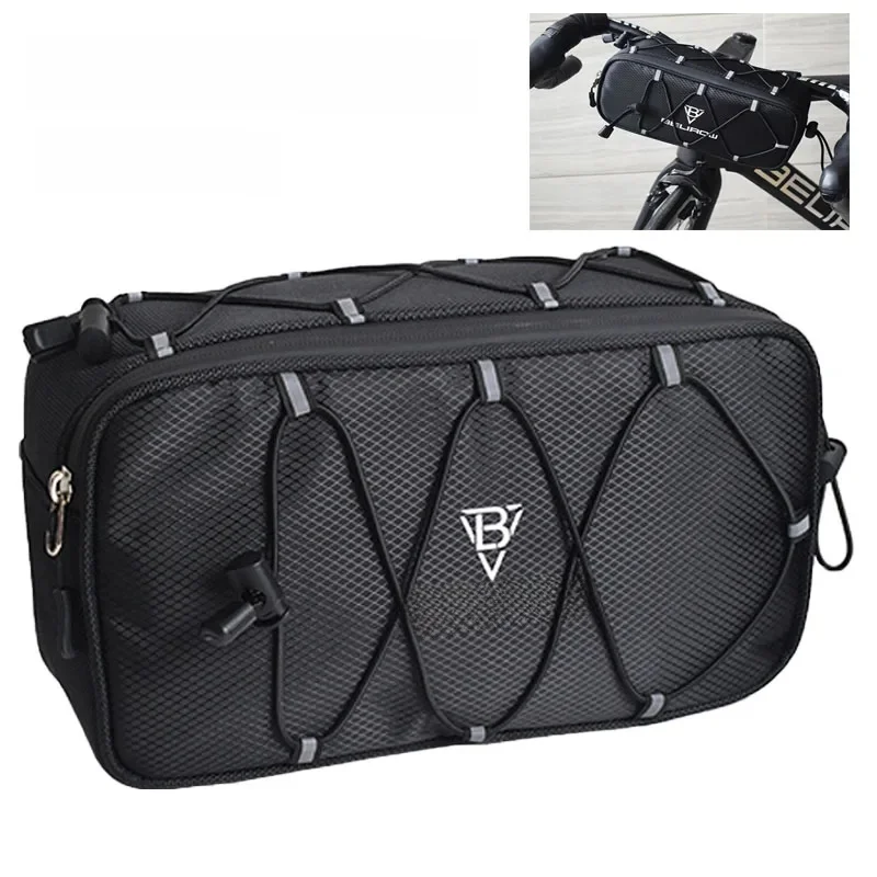 AliExpress YTYIN 2.1/4.3L Bicycle Handlebar Bag Large Capacity Storage Front Tube Bag Basket Pack Cycling Accessories for MTB Foldable Bike