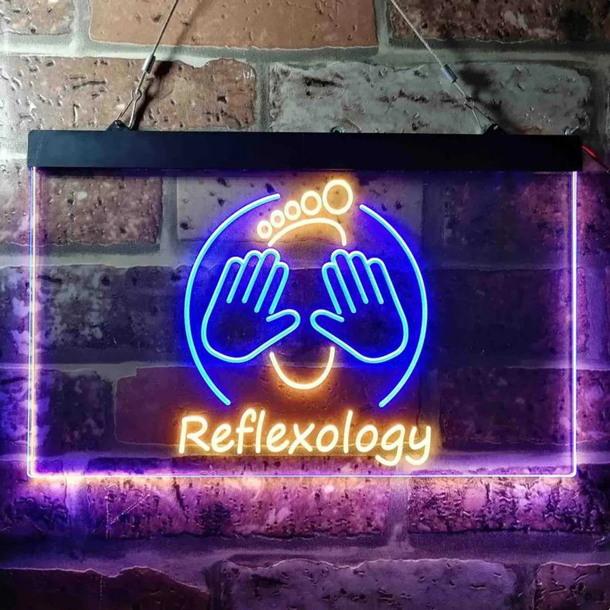 

Custom Dual Color LED Neon Light Foot Reflexology Foot Massage Neon Sign Custom Massage Shop Wall Decor Hanging Neon Light