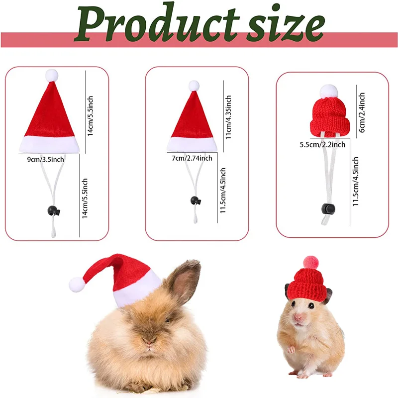 Hamster Guinea Pig Christmas Costume Mini Small Pet Items Hat Scarf Xmas Headwear Pet Outfits for Chinchilla Rabbit Accessories