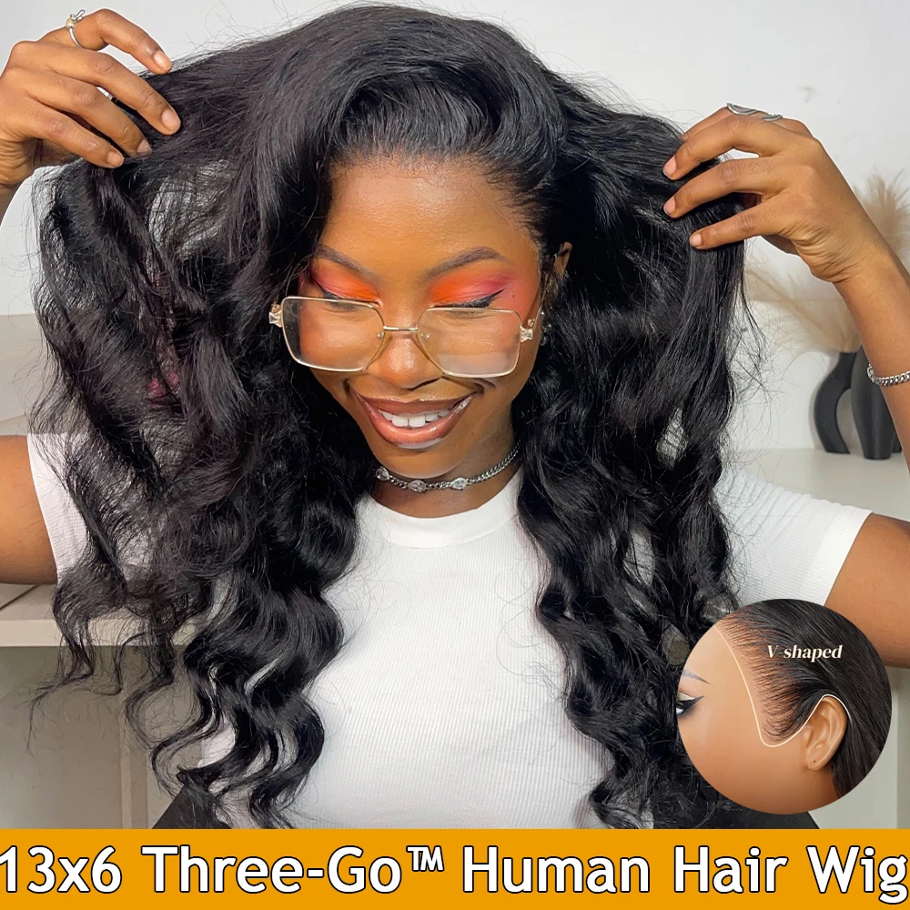 

Megalook 13x6 Three-Sec wear and go Human Hair Wigs Lace Frontal Natural Curly Wig with Drawstring Pre Plucked Bleached Knots