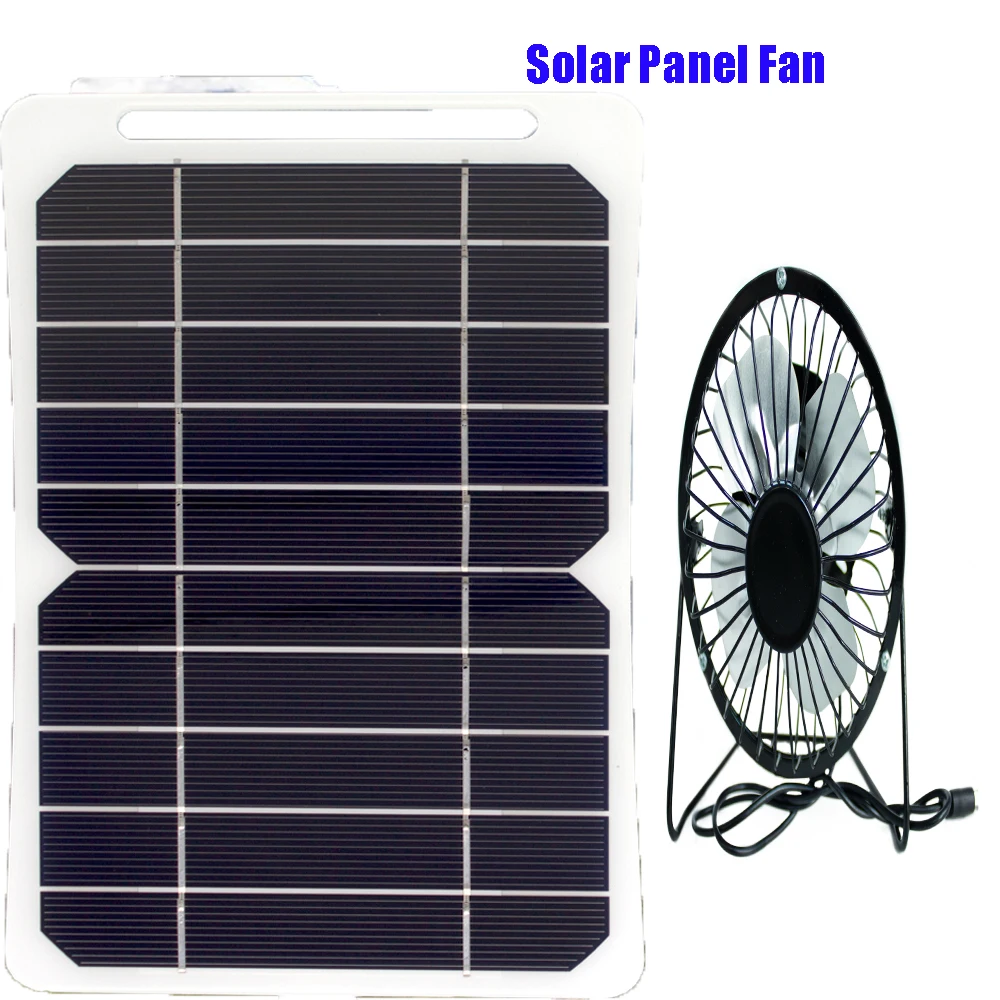 10W 6V Solar Exhaust Fan 4 Inch Mini Ventilator Solar Panel Powered Fan Air Extractor for Dog Chicken House RV Greenhouse Fan