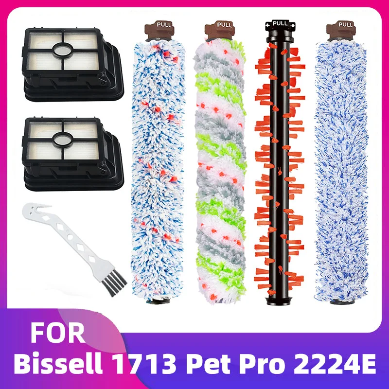 For Bissell Crosswave 1713 Pet Pro 2224E Cordless 2582E 2582N Series 1866 1868 1934 1926 Motor Filter Main Brush Roll Bar