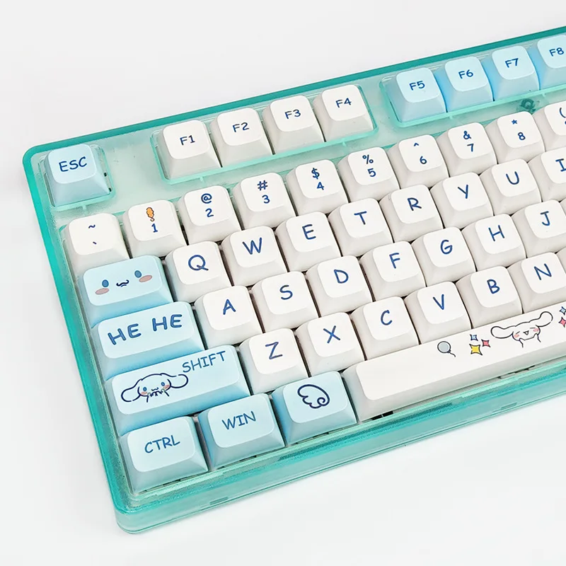 Key Caps 129ปุ่ม/ชุดกระต่ายหยก PBT XDA โปรไฟล์น่ารักสีขาวคีย์สำหรับ MX สวิทช์ Mechanical Gaming คีย์บอร์ดหมวก