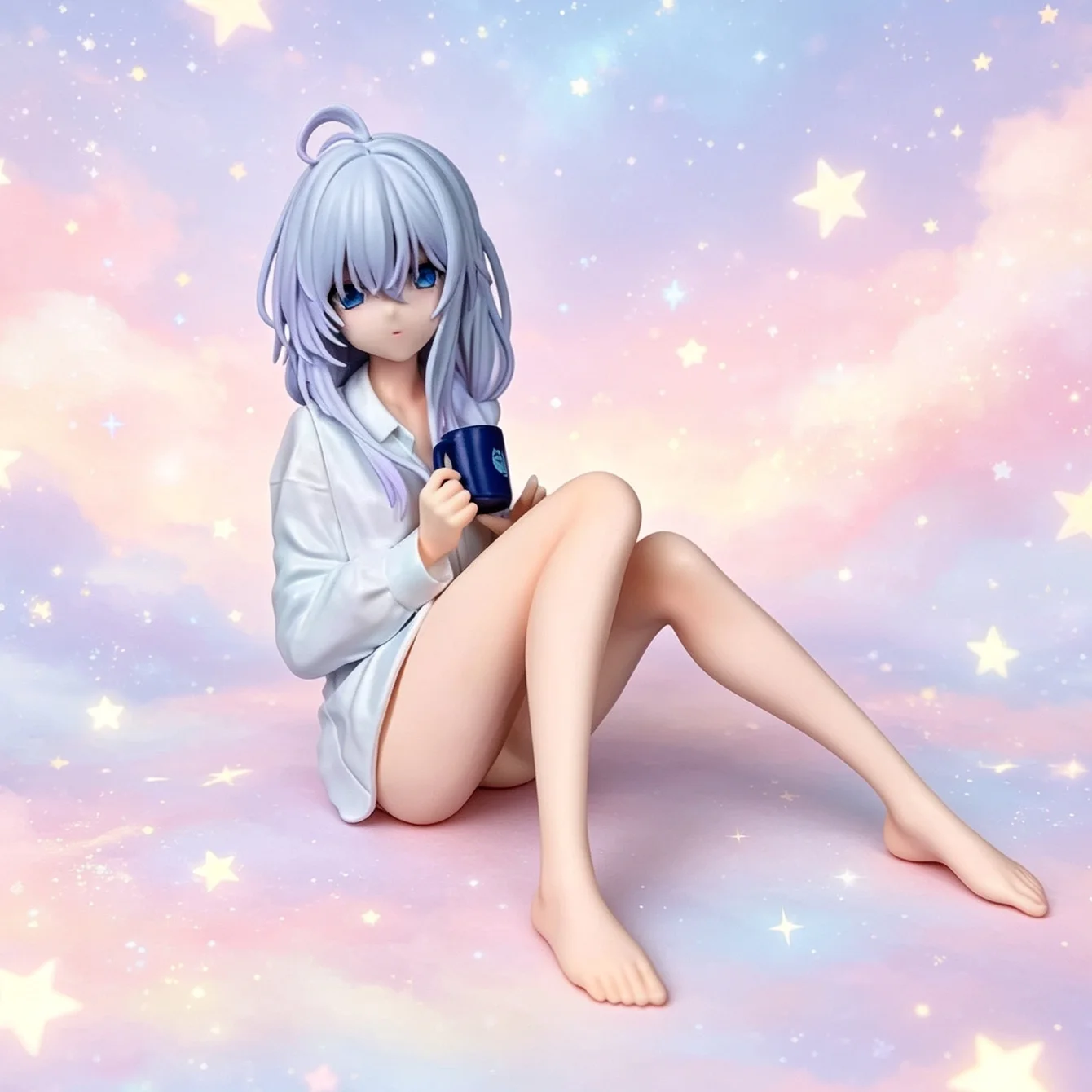 Wandering Witch: The Journey of Elaina Figure | Elaina Casual Daily Ver. Sitting Model Home & Gaming PC Case Display Ornament